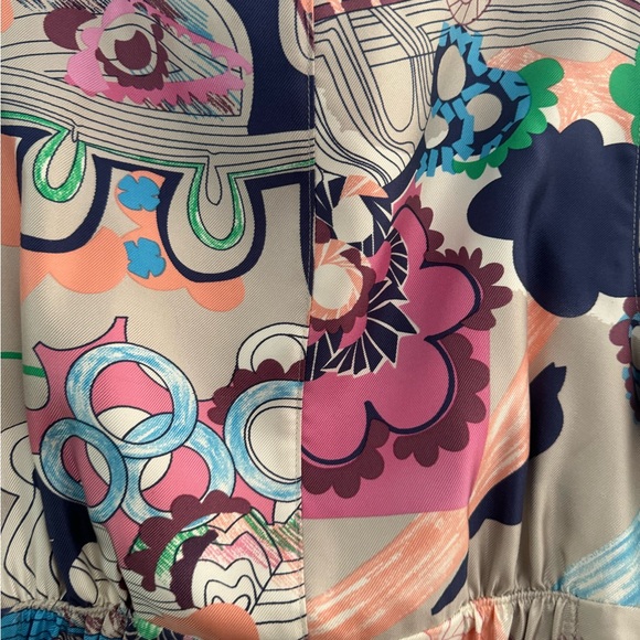 SEE BY CHLOE Dress Colorful Floral Pattern Puff Sleeve Party NWOT Size 2 EU 38 - Picture 7 of 11